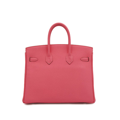 HERMES BIRKIN 25 ROSE LIPSTICK TOGO HAND BAG 2011 SQUARE O PALLADIUM HARDWARE 90311820