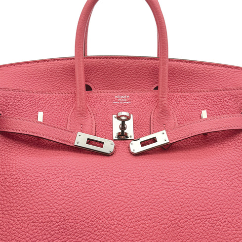 HERMES BIRKIN 25 ROSE LIPSTICK TOGO HAND BAG 2011 SQUARE O PALLADIUM HARDWARE 90311820