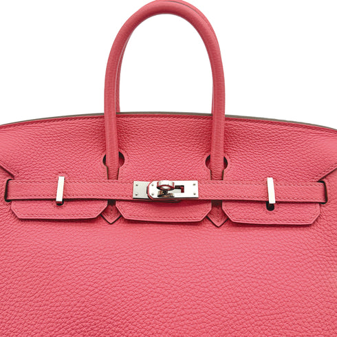 HERMES BIRKIN 25 ROSE LIPSTICK TOGO HAND BAG 2011 SQUARE O PALLADIUM HARDWARE 90311820