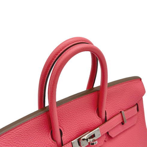 HERMES BIRKIN 25 ROSE LIPSTICK TOGO HAND BAG 2011 SQUARE O PALLADIUM HARDWARE 90311820