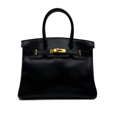 HERMES BIRKIN 30 BLACK BOXCALF HAND BAG □C GHW 90302189 - PURPOSE