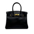 HERMES BIRKIN 30 BLACK BOXCALF HAND BAG □C GHW 90302189 - PURPOSE