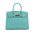 HERMES BIRKIN 30 BLUE ATOLL TOGO HAND BAG T GOLD HARDWARE 90310334 - PURPOSE