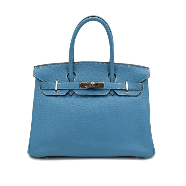 HERMES BIRKIN 30 BLUE JEAN TAURILLON CLEMENCE HAND BAG ▢K SHW 90302641 - PURPOSE