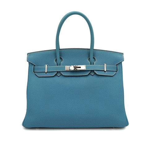 HERMES BIRKIN 30 BLUE JEAN TOGO HAND BAG ▢L PHW 90306850 - PURPOSE