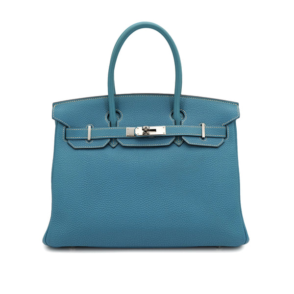 HERMES BIRKIN 30 BLUE JEAN TOGO HAND BAG ▢L PHW 90306850 - PURPOSE