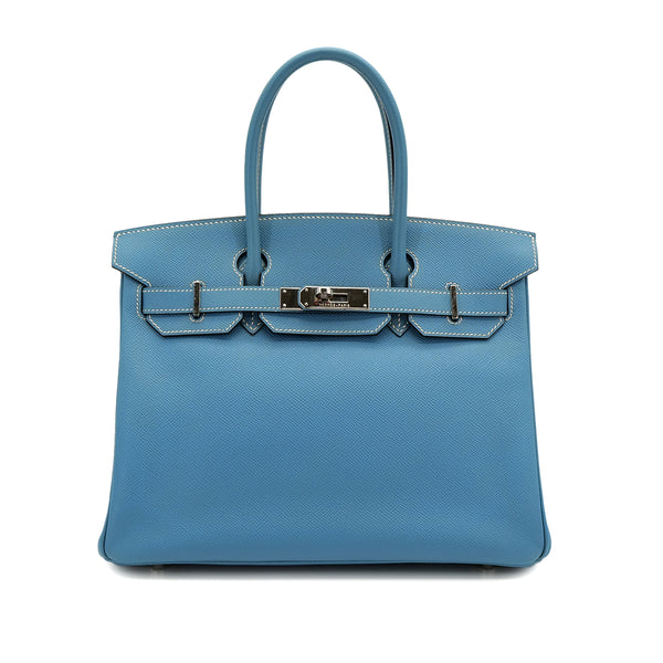 HERMES BIRKIN 30 BLUE JEAN VEAU EPSOM HAND BAG ▢K PHW 90307025 - PURPOSE