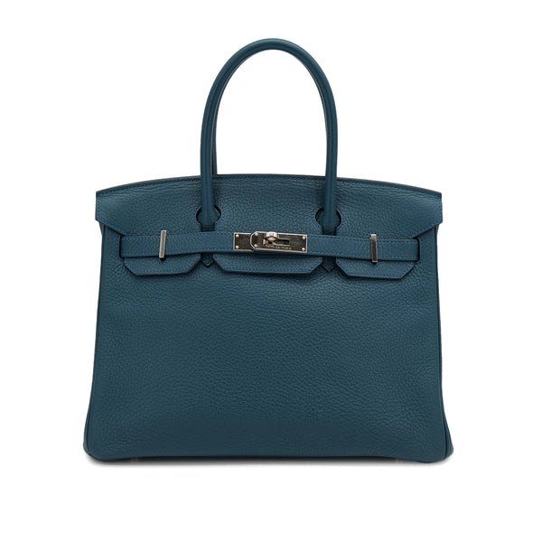 HERMES BIRKIN 30 COLVERT TAURILLON CLEMENCE HAND BAG □R PALLADIUM HARDWARE 90307909 - PURPOSE