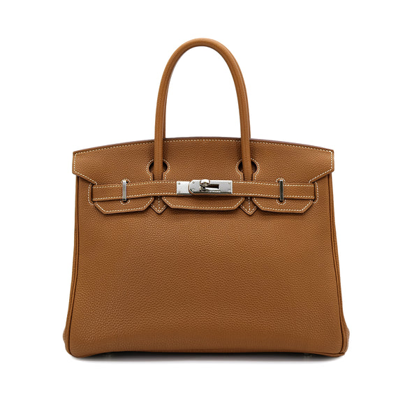 HERMES BIRKIN 30 GOLD TOGO HAND BAG □F PHW 90305666 - PURPOSE