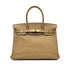 HERMES BIRKIN 30 TABAC CAMEL TAURILLON CLEMENCE HAND BAG □L GOLD HARDWARE 90294144 - PURPOSE