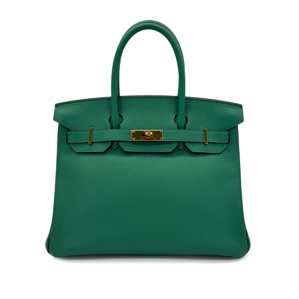 HERMES BIRKIN 30 VERT VERTIGO EVERCOLOR HAND BAG C GOLD HARDWARE 90292866 - PURPOSE