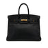 HERMES BIRKIN 35 BLACK ARDENNES HAND BAG □F GOLD HARDWARE 90307907 - PURPOSE