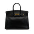 HERMES BIRKIN 35 BLACK BOX CALF HAND BAG □F GOLD HARDWARE 90307912 - PURPOSE