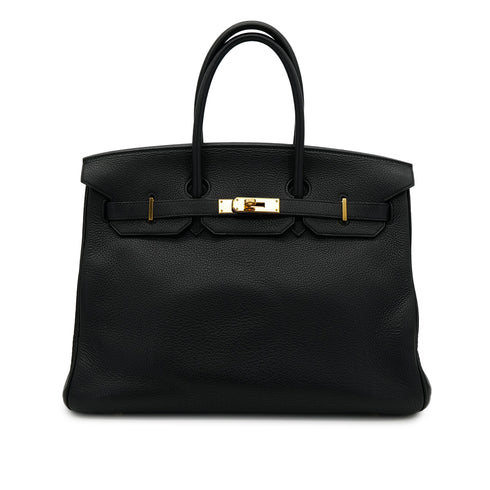 HERMES BIRKIN 35 BLACK TAURILLON CLEMENCE HAND BAG □K GHW 90305897 - PURPOSE