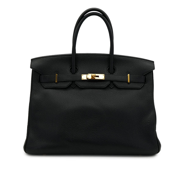 HERMES BIRKIN 35 BLACK TAURILLON CLEMENCE HAND BAG □K GHW 90305897 - PURPOSE