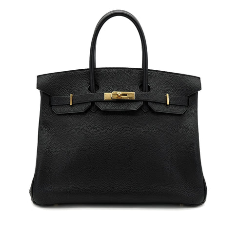 HERMES BIRKIN 35 BLACK TOGO HAND BAG □D GHW 90304730 - PURPOSE