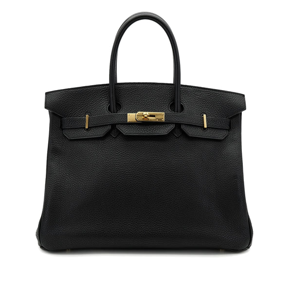 HERMES BIRKIN 35 BLACK TOGO HAND BAG □D GHW 90304730 - PURPOSE