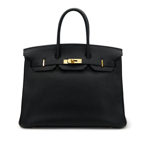 HERMES BIRKIN 35 BLACK TOGO HAND BAG □K GHW 90305900 - PURPOSE