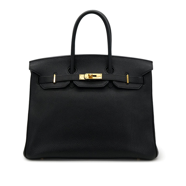 HERMES BIRKIN 35 BLACK TOGO HAND BAG □K GHW 90305900 - PURPOSE