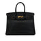 HERMES BIRKIN 35 BLACK VACHE LIEGEE HAND BAG □C GHW 90301844 - PURPOSE