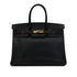 HERMES BIRKIN 35 BLACK VACHE LIEGEE HAND BAG □C GHW 90301844 - PURPOSE