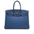 HERMES BIRKIN 35 BLUE BRIGHTON TAURILLON CLEMENCE HAND BAG □L PALLADIUM HARDWARE 90308967 - PURPOSE