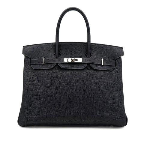 HERMES BIRKIN 35 BLUE INDIGO TOGO HAND BAG □D PHW 90306276 - PURPOSE