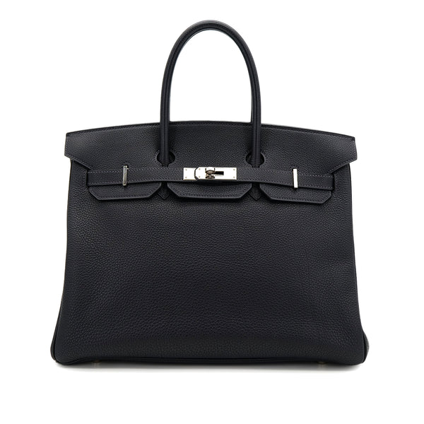 HERMES BIRKIN 35 BLUE INDIGO TOGO HAND BAG □D PHW 90306276 - PURPOSE