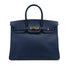HERMES BIRKIN 35 BLUE ROY ARDENNES HAND BAG 2000 SQUARE D GOLD HARDWARE 90311880