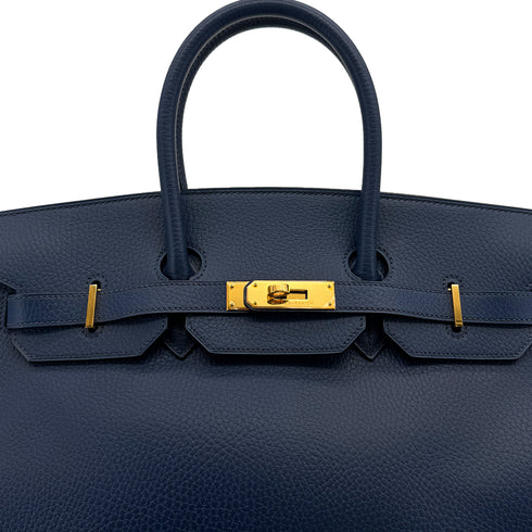 HERMES BIRKIN 35 BLUE ROY ARDENNES HAND BAG 2000 SQUARE D GOLD HARDWARE 90311880