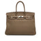 HERMES BIRKIN 35 ETOUPE TAURILLON CLEMENCE HAND BAG ▢N PALLADIUM HARDWARE 90309730 - PURPOSE