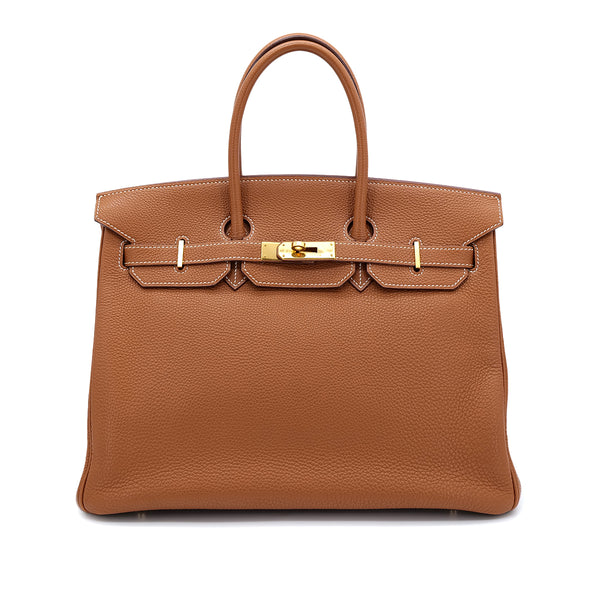 HERMES BIRKIN 35 GOLD TOGO HAND BAG □J GOLD HARDWARE 90305114 - PURPOSE