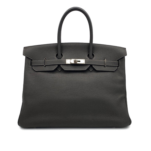 HERMES BIRKIN 35 GRAPHITE TOGO HAND BAG □F PALLADIUM HARDWARE 90308964 - PURPOSE