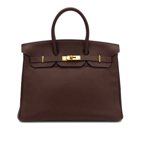 HERMES BIRKIN 35 HAVANE TAURILLON CLEMENCE HAND BAG □G GHW 90303609 - PURPOSE
