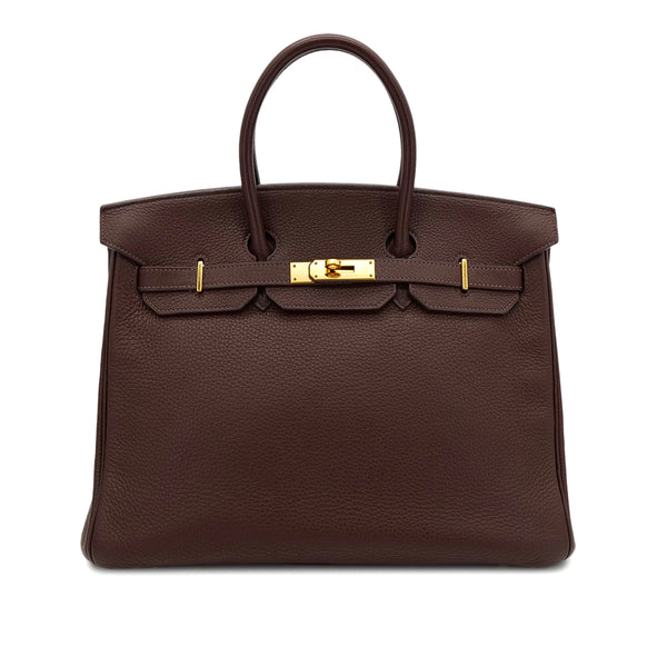 HERMES BIRKIN 35 HAVANE TAURILLON CLEMENCE HAND BAG □G GHW 90303609 - PURPOSE