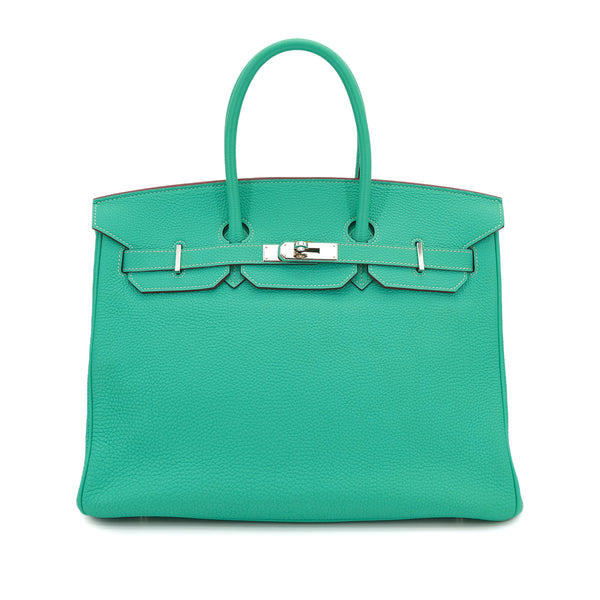 HERMES BIRKIN 35 LAGON TOGO HAND BAG 2008 SQUARE L PALLADIUM HARDWARE 90311875