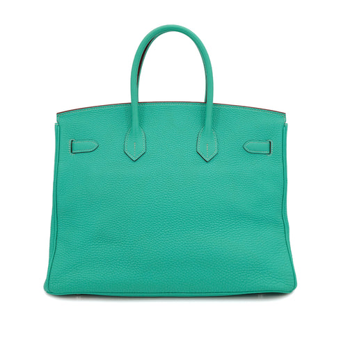 HERMES BIRKIN 35 LAGON TOGO HAND BAG 2008 SQUARE L PALLADIUM HARDWARE 90311875