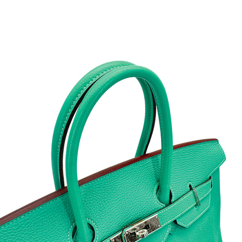 HERMES BIRKIN 35 LAGON TOGO HAND BAG 2008 SQUARE L PALLADIUM HARDWARE 90311875