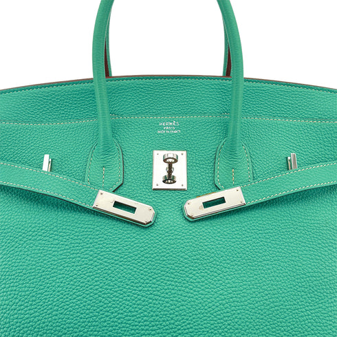 HERMES BIRKIN 35 LAGON TOGO HAND BAG 2008 SQUARE L PALLADIUM HARDWARE 90311875