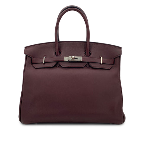HERMES BIRKIN 35 PRUNE EVERCOLOR HAND BAG □N SHW 90301651 - PURPOSE