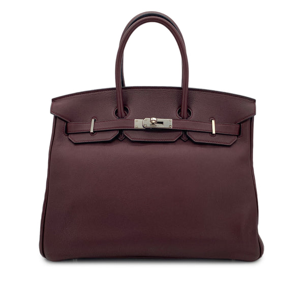 HERMES BIRKIN 35 PRUNE EVERCOLOR HAND BAG □N SHW 90301651 - PURPOSE
