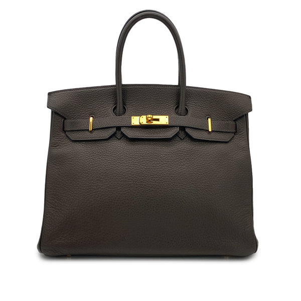 HERMES BIRKIN 35 VERT OLIVE TAURILLON CLEMENCE HAND BAG □I GHW 90304184 - PURPOSE
