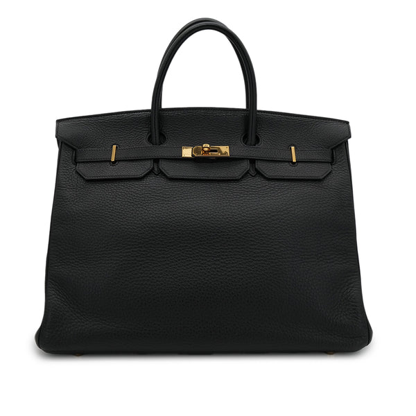HERMES BIRKIN 40 BLACK TOGO HAND BAG □D GHW 90303485 - PURPOSE