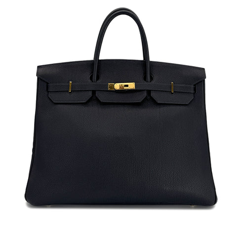 HERMES BIRKIN 40 BLUE INDIGO TOGO HAND BAG □D GHW 90299751 - PURPOSE