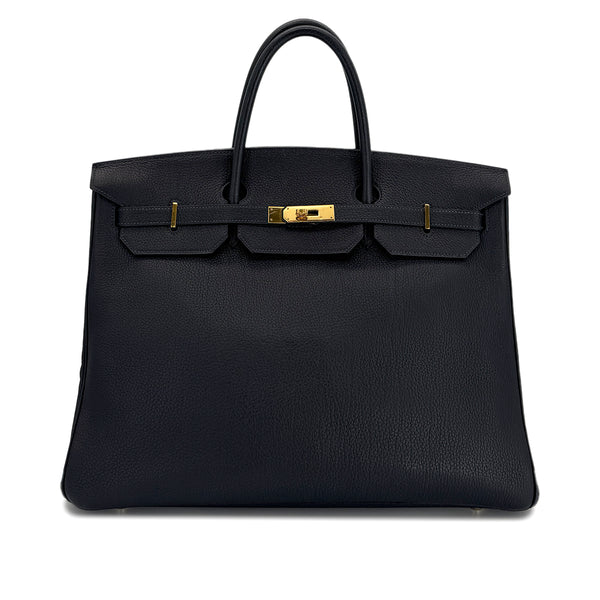 HERMES BIRKIN 40 BLUE INDIGO TOGO HAND BAG □D GHW 90299751 - PURPOSE