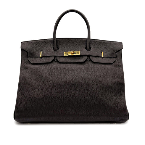 HERMES BIRKIN 40 CHOCOLAT TAURILLON CLEMENCE HAND BAG □F GHW 90302936 - PURPOSE