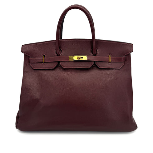 HERMES BIRKIN 40 ROUGE H VEAU GULLIVER HAND BAG 〇S GOLD HARDWARE 90308212 - PURPOSE