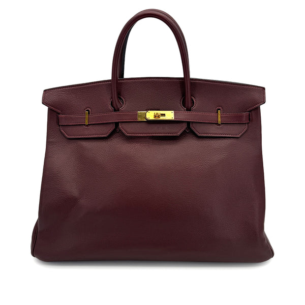 HERMES BIRKIN 40 ROUGE H VEAU GULLIVER HAND BAG 〇S GOLD HARDWARE 90308212 - PURPOSE
