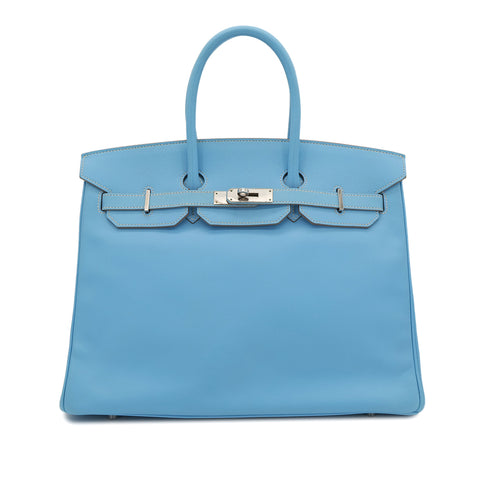 HERMES CANDY BIRKIN 35 CELESTE MYKONOS VEAU EPSOM HAND BAG □O SHW 90302891 - PURPOSE