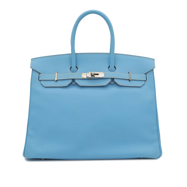 HERMES CANDY BIRKIN 35 CELESTE MYKONOS VEAU EPSOM HAND BAG □O SHW 90302891 - PURPOSE